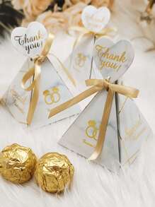 10 PIEZAS Caja de caramelos con triángulos de cristal de imitación con estampado en caliente, caja de regalo, caja de embalaje, para bodas, fiestas, aniversarios, cumpleaños, suministros para pequeños negocios, decoraciones de boda