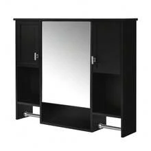 35'' X 28'' Modern Wall Mounted Bathroom Storage Cabinet, Bathroom Wall Cabinet With Mirror, Medicine Cabinet With Towels Bar