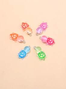 10pcs Mini Resin Glow-In-The-Dark Sea Turtle Pendant, Cute Cartoon Animal Charms In Random Colors For DIY Bracelet, Anklet, Necklace, Keychain, Bag Accessories, Halloween, Teacher Gifts, Custom Name Necklaces, Earrings, Chain Jewelry For Ladies