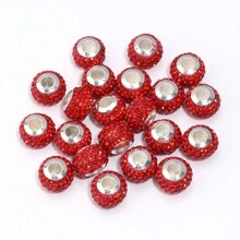 10pcs/Pack Shambhala Crystal Multi-Color Large Hole Beads 14mm, Fashionable Rhinestone Colorful Shiny Y2K Beads, Suitable For Handmade DIY Bracelet Necklace Jewelry Craft, Charms, Phone Chains, Key Chains