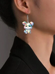 1 对时尚亚克力复活节彩蛋兔子耳坠女款 Y2K 可爱复活节兔子耳环节日派对耳环时尚百搭耳环送给朋友和姐妹闺蜜的最佳节日礼物 - 彩色 - 查看 2