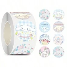 Sanrio Stickers Hello Kitty My Melody Cinnamoroll Kuromi 500pcs Cartoon Cute Decoration Children's Stickers Handbook Reward Gift Seal Girl Stickers Long Roll Holiday Gift