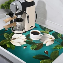 1 pezzo Sottopentola da bar con stampa di stile pittorico a tema fiore di magnolia, tappetino di drenaggio, tappetino di drenaggio in gel di silice per macchina da caffè, tappetino di drenaggio in gomma morbida, antiscivolo, super assorbente e resistente all'usura, per decorazione di tavoli da pranzo, ristoranti, cucine e patio, forniture per la cucina domestica - JQLSD-693 - Visualizzare 4