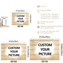 1 件定制照片印刷在画布上绘画，定制仿木纹海报，生日礼物艺术照片，宠物婚礼照片，商业标志，动物形象风景壁画，家居装饰，1 精美，时尚，简约，现代定制，个性化，独特的理想礼物给她 - 彩色 - 查看 5