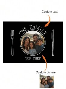 1 Personalized Picture Custom Placemat Text Custom Heat Resistant Kitchen Mat Placemat Family Dining Restaurant Party Decoration
