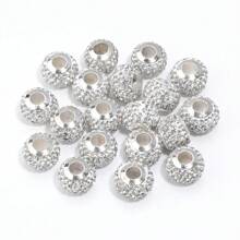 10pcs/Pack Shambhala Crystal Multi-Color Large Hole Beads 14mm, Fashionable Rhinestone Colorful Shiny Y2K Beads, Suitable For Handmade DIY Bracelet Necklace Jewelry Craft, Charms, Phone Chains, Key Chains