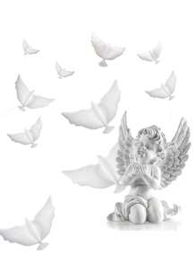 Set de 4 globos/1 globo blanco para lanzamiento al cielo conmemorativo, farolillos blancos tipo ángel para decoración de funeral, celebrar la abundancia de la vida, feliz cumpleaños en el cielo - Globos para boda - Suministros
