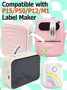 Marklife Ruban adhésif thermique blanc Marklife, papier thermique pour l'impression, étiquettes autocollantes noires sur blanc pour les imprimantes d'étiquettes D30, M110, M220, M1, P50, P15 pour la maison et les entreprises, 12 x 40 mm 0,47 po x 1,57 po, 180 étiquettes/rouleau, résistant à l'eau, à l'huile, à l'abrasion et à la déchirure