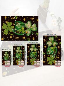 1 件“涂鸦欢迎，绿色四叶草，圣帕特里克节”门垫、室内垫、地毯、创意门垫、入口主题垫、家居装饰、防滑地垫、卧室配件、摄影道具、户外装饰、地毯、区域地毯、礼物 - 彩色 - 查看 3