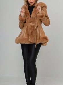 Casaco Elegante e Sofisticado, Este Casaco Feminino é Perfeito Para Qualquer Ocasião  Inverno Jaqueta Promoção Pelinho - Visão 3