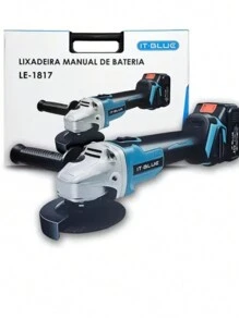 Sander Grinder 2 Rechargeable Batteries 21v Angle Grinder Steel Blue Color Frequency 60hz - Blue - View 3