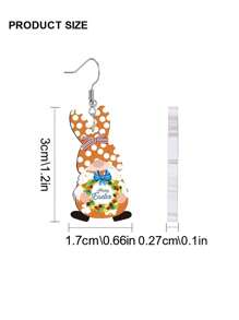 1 Pair Happy Easter Acrylic Earrings Cartoon Colorful Wreath Rabbit Dwarf Drop Earrings Holiday Earrings Fashion Versatile Earrings Gift For Women