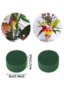 1/5/10pcs Dried Flower Mud Bouquet Flower Packaging Material Flower Absorbent Sponge Foam Flower Arrangement Moisturizing Base Flower Mud Block Gifts Birthday Graduation - Cylindrical Green - View 5