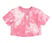 Adidas Crop Tee Womens Active Shirts & Tees - Pink Cloud/White - View 2