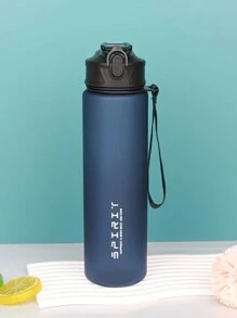 1 pieza Botella de agua deportiva a prueba de fugas de 750ML con pajita y asa de transporte - Material de PC - Para fitness, campamento, escuela - Regalo ideal para hombres y mujeres - Perfecto para uso diario