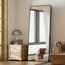 BEAUTYPEAK Black Full Length Mirror, 56x21 Rounded Corner Floor Mirror Standing Hanging Or Leaning Against Wall, Suitable Bedroom Or Dressing Room