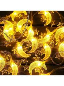 1Pc Warm Color LED Waterproof Star Light String, Full Sky Star String Light Battery Powered -1.5m 10LED/2m 20LED/3m 20LED, Suitable For Decorating Trees For Weddings, Camping, Birthday Parties, Home Terrace Decoration Lights, Best Gifts For Birthdays, Gardens And Balconies, DIY Walls