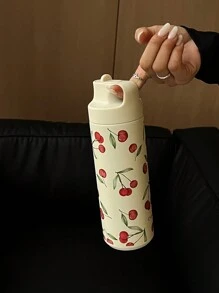 1 件 500ml（16.9oz）不锈钢双层真空隔热杯，带樱花图案，带吸管的玻璃杯，平底杯，咖啡杯，水瓶，茶杯，汽车杯，节日、生日、返校的理想礼物，适用于办公室、户外、家庭、汽车、学校等返校 - 彩色 - 查看 7