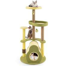 Avocado Cat Tree Multi-Level Cat Tower W/ Private Condo-Green - Green - View 10
