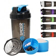 现货供应 1 个 550ml 塑料奶昔杯，创意运动健身水瓶，奶昔蛋白粉搅拌杯