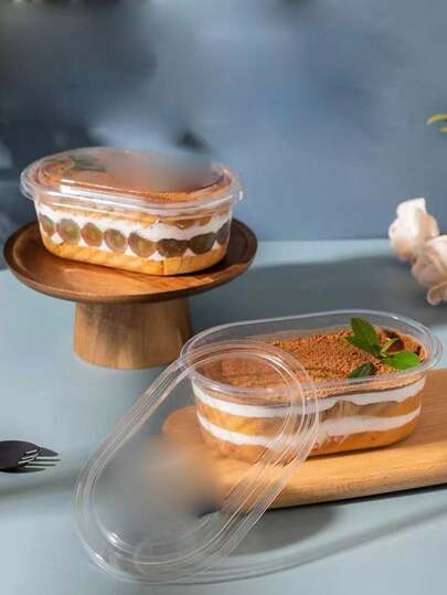 20pcs/40pcs Transparent Fruit Salad, Pudding, Mousse And Ice Cream Cups