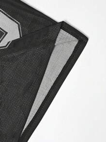 2025 Men's Fashion Breathable Mesh Striped Letter Print Short Sleeve Casual Basketball Jersey Style T-Shirt, Spring/Summer