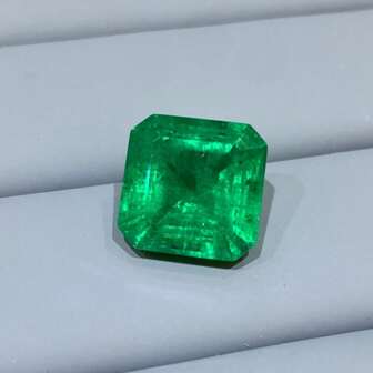One 100% Lab Grown Colombian Emerald Asscher Cut With Fluff Gemstone For Charms Advanced Jewelry Making Materials DIY