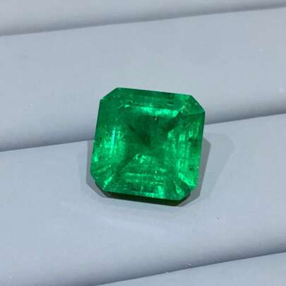 One 100% Lab Grown Colombian Emerald Asscher Cut With Fluff Gemstone For Charms Advanced Jewelry Making Materials DIY