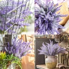 Kit 3 Ramos Flores Lavanda Arranjo Artificiais Buque - Lavanda - Visão 6