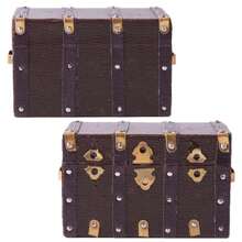 Caja de madera con revestimiento marrón, caja vintage para miniatura a escala 1/12