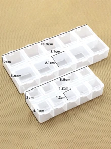 Caja de almacenamiento cuadrada con 10 compartimentos, tapa independiente y abierta, caja de joyas transparente, caja de plástico para clasificar y organizar joyas y accesorios pequeños, caja de píldoras portátil transparente, caja de almacenamiento de plástico transparente para manualidades de bisutería, artículos esenciales para viajes, accesorios para vacaciones, verano, regreso a clases