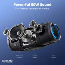 Tronsmart Mirtune S100 Portable Outdoor Speaker, Bluetooth 5.3, Customizable EQ, 50W Power, 20 Hours Playtime, IPX7 Waterproof, Retractable Handle - Black - 查看 3
