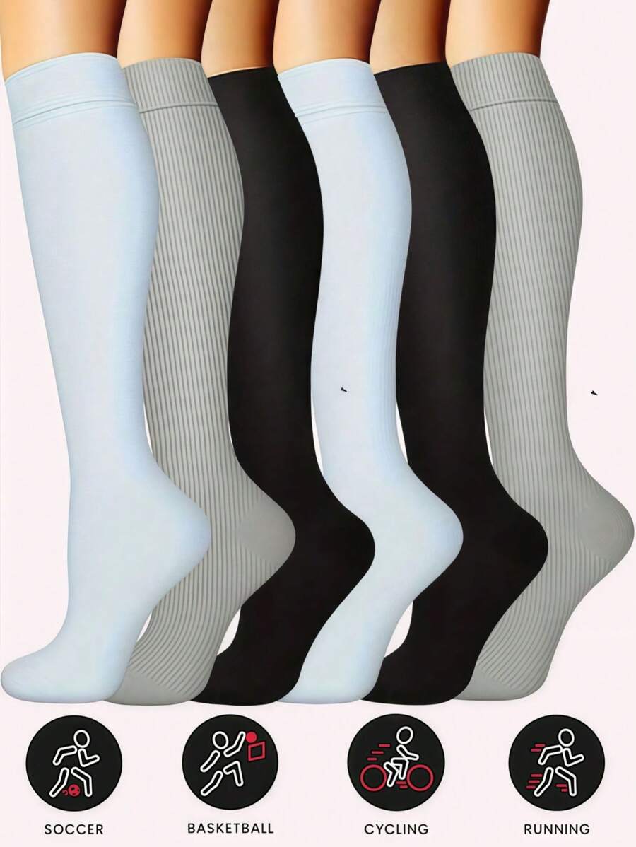 6pairsCompression Socks For Men Women - Muscle Support & Energy Boost (Best For Workout, Running) - Multicolor - View 1