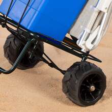 Aktive Chariot de plage pliable avec grandes roues et corde de maintien