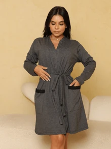 Women Robes - Dark Grey - View 2