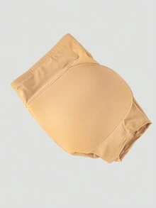 1 件女士腰部瘦身提臀高腰无缝塑身短裤 - 杏色 - 查看 8