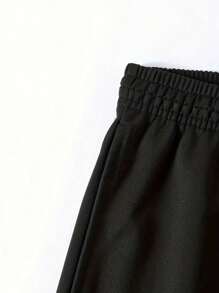 Men's Solid Color Loose Casual Shorts - Black - View 3