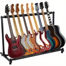 Multi Guitar StandFoldable Universal Guitar Rack Black Portable Guitar Holder Display Rack - 9 Holder - View 3