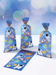25/50/100个宇航员礼品袋，宇航员主题生日礼品袋，礼品包装，DIY包装用品，礼品包装用品，包装袋，派对礼品，生日礼物，礼品包装，派对装饰，家居装饰，房间装饰，桌面装饰，婴儿派对装饰，男生日礼物，生日礼物，厨房包装袋，糖果袋 - 藍色太空太空人 - 查看 3
