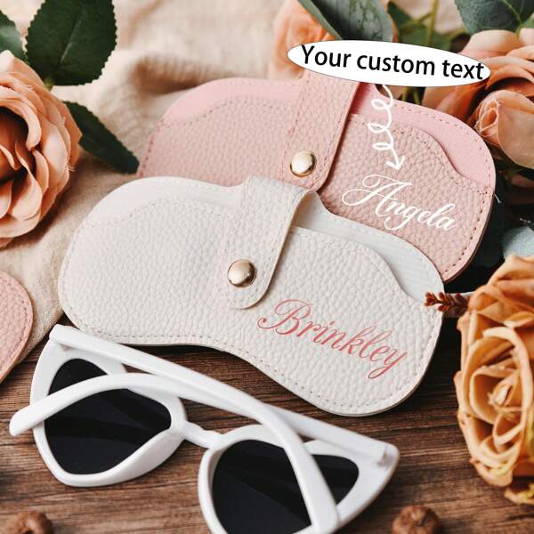 Custom Women PU Leather Eyeglass Case, Exclusive PU Leather Glasses Case For Ladies, Valentine's Day Customized Eyeglasses Case Gift, Selected Mother's Day PU Leather Glasses Case, Recommended Christmas Women PU Leather Glasses Case, Fashion Woman, Spring