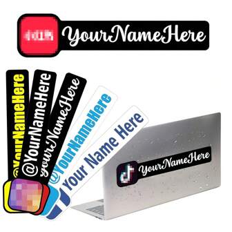 Customizable Address URL Stickers, Username, Brand, Social Media Logo Car Decals, Gift Tags, Personalized! Choose Font/Color/Logo Options/@Symbol Back To School