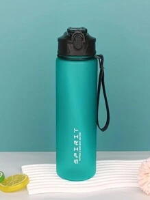 1 pieza Botella de agua deportiva a prueba de fugas de 750ML con pajita y asa de transporte - Material de PC - Para fitness, campamento, escuela - Regalo ideal para hombres y mujeres - Perfecto para uso diario