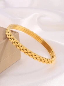 1 pieza de pulsera de acero inoxidable con engranaje y diseño de moda, joyería adecuada para hombres y mujeres para uso diario, festivales de música y fiestas