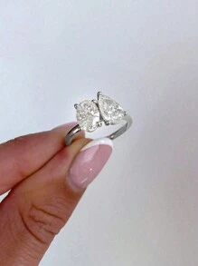 Esberry 1pc 925 Sterling Silver Personalised Fashion Shaped Zirconia Ring For Ladies Jewelry Fine Jewelry Gift For Women Dating