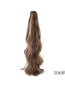 Pear Small Claw Clip Ponytail Extensions, 18 Inch Small Curly Wave Clip Ponytail Extensions, Women's Layered Synthetic Hair Accessories