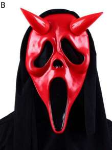 1 Peça Máscara de Rosto de Fantasma Gritante e Assustador, Máscara de Látex de Horror, Acessório de Fantasia para Adultos