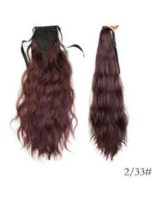14 Inch Tieback Water Wave Paardenstaart Donkerbruin, Wave Paardenstaart Haarclip, Natuurlijke Krullen Rond Paardenstaart, Hoge Temperatuur Synthetische Paardenstaart Haaraccessoires