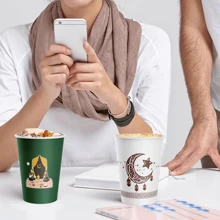 9oz Ramadan Kareem Disposable Coffee Cups, Perfect Paper Cups For Ramadan Family Gatherings, Bulk Pack Cold & Hot Drink Cups, Suitable For Eid Celebrations, Ramadan Distribution, Ramadan Gifts (Green, White) - Multicolor - View 7