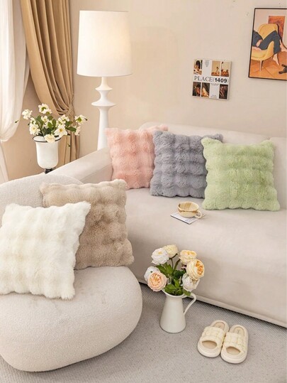 Soft Faux Fur Decorative Throw Pillow Case, Cozy Cushion Cover For Home, Bedroom, Sofa, Office Decor, Autumn/Winter