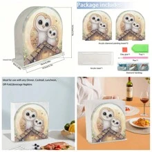 1pc/Set DIY Animals Diamond Art Tissue Holder -Owls, Bird, Chicken Pattern Designs Crystal Rhinestones Diamond Painting Napkin Holder Size